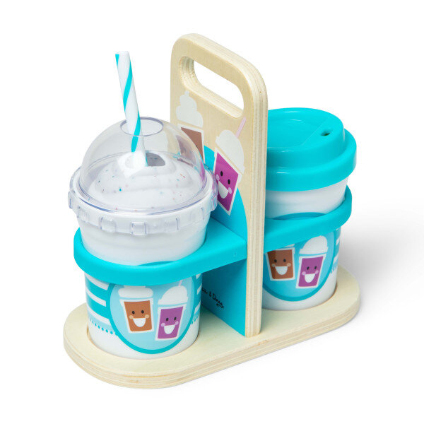 Napoje na wynos zestaw zabawkowy ze spieniaczem Hot & Cold Drinks 16 elementów Melissa & Doug