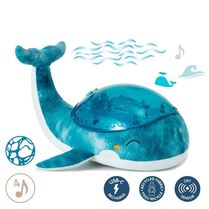 Projektor z pozytywką - Wieloryb niebieski ECO - Cloud b® Tranquil Whale™