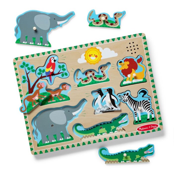 Układanka z dźwiękami zwierząt ZOO Melissa & Doug