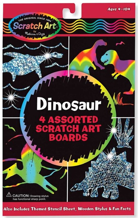 Wydrapywanka zdrapywanka Dinozaury Scratch Magic Rysuj i ucz się Melissa & Doug