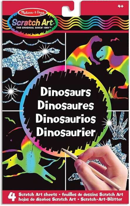 Wydrapywanka zdrapywanka Dinozaury Scratch Magic Rysuj i ucz się Melissa & Doug